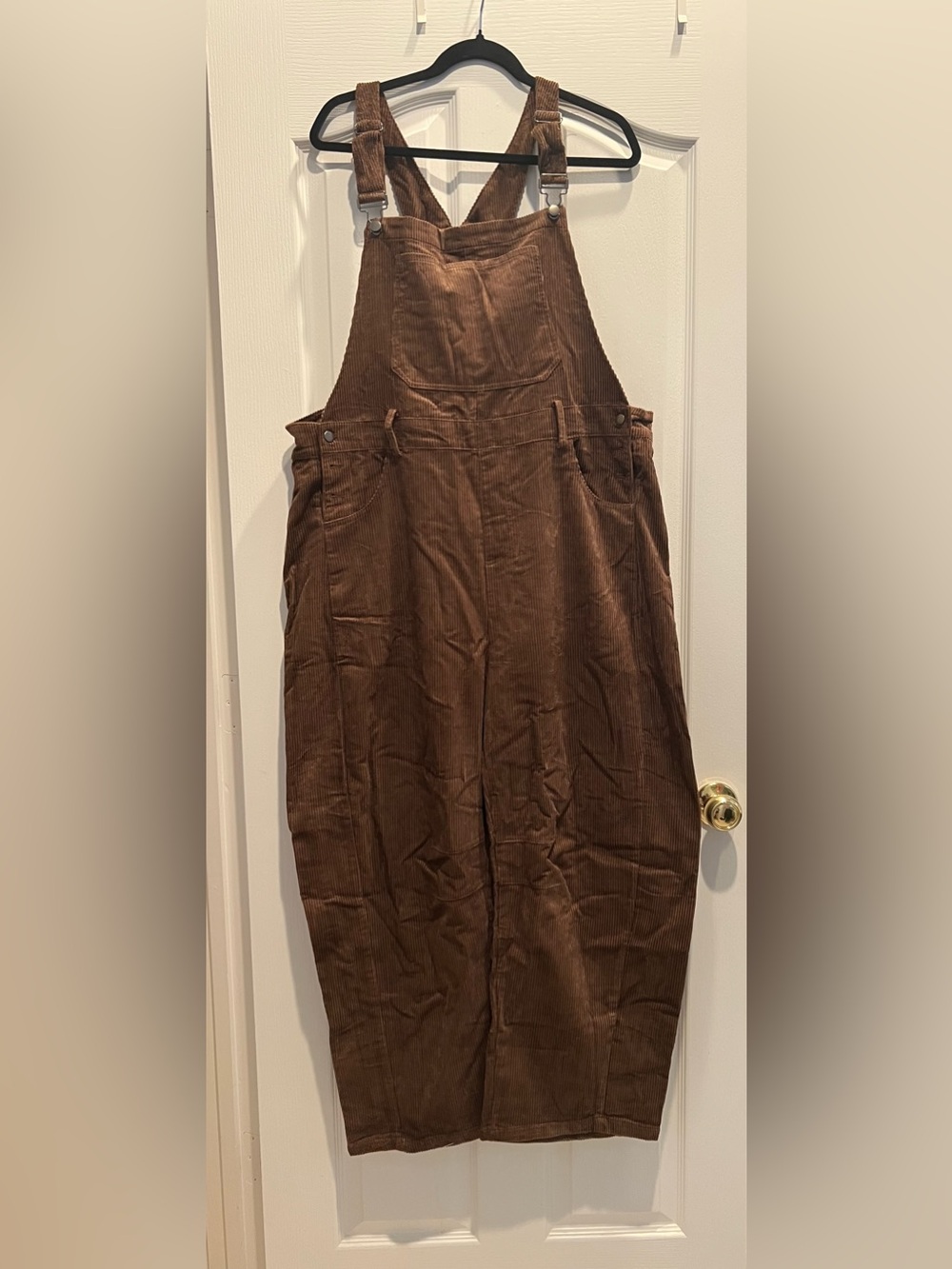 Brown Corduroy Overall Dress - Women's Jumpsuit
